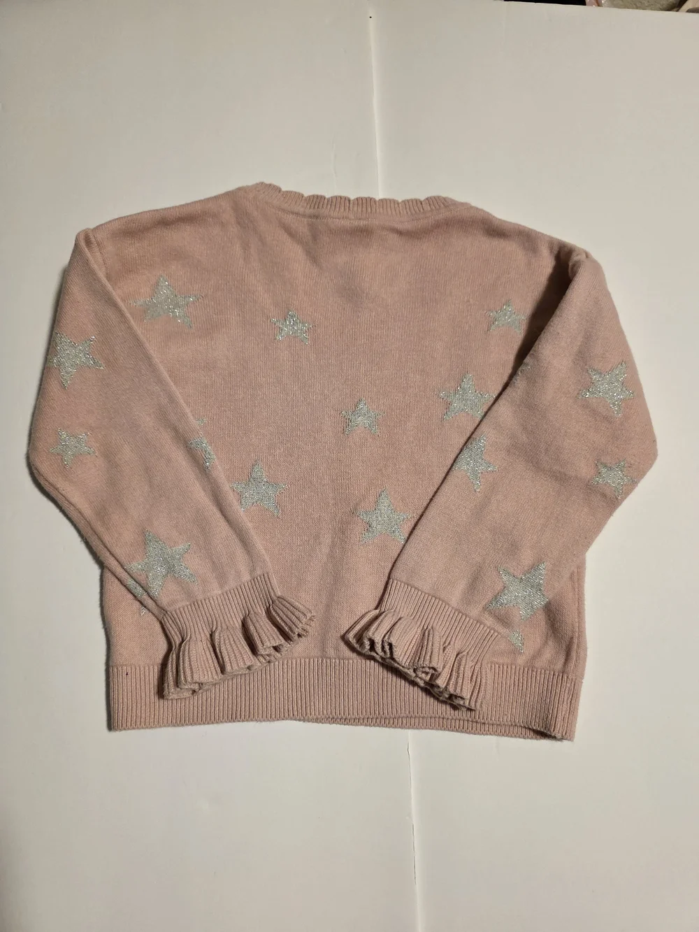 GAP Pink Star-Accent Crewneck Sweater